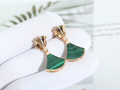 [：Polaidi]DREAM MALACHITE PINK GOLD EARRINGS
