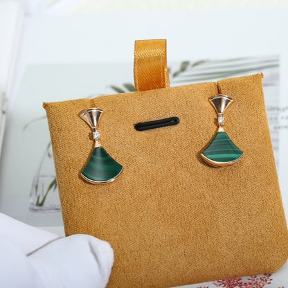 [：Polaidi]DREAM MALACHITE PINK GOLD EARRINGS