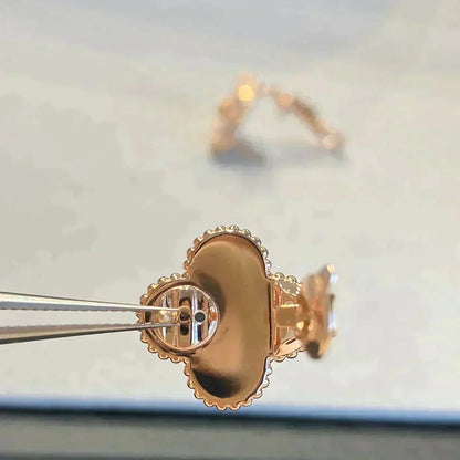 [：Polaidi Jewelry]CLOVER MEDIUM 1 MOTIFS GRAY MOP  DIAMOND EARRINGS