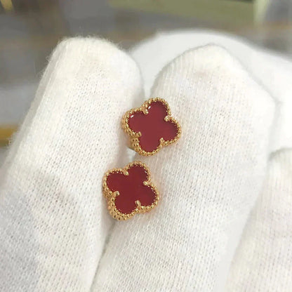 [Polaidi Jewelry]CLOVER MINI 9.5MM CARNELIAN EARRINGS