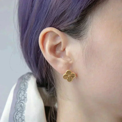 [Polaidi Jewelry]CLOVER MEDIUM 1 MOTIFS LASER EARRINGS