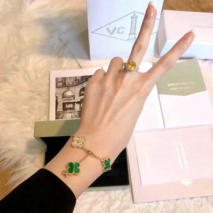 [Polaidi Jewelry] CLOVER 5 MOTIF マラカイトブレスレットコレクション