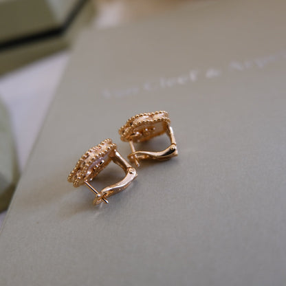 [：Polaidi Jewelry]LUCKY ピンクゴールド ホワイトマザーオブパールピアス