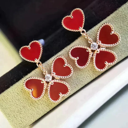 [Polaidi Jewelry]SWEET CLOVER CARNELIAN EARRINGS