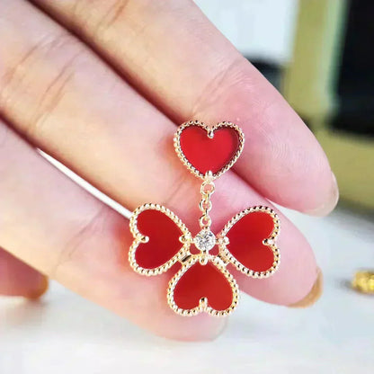 [：Polaidi Jewelry]スイートクローバー カーネリアン イヤリング