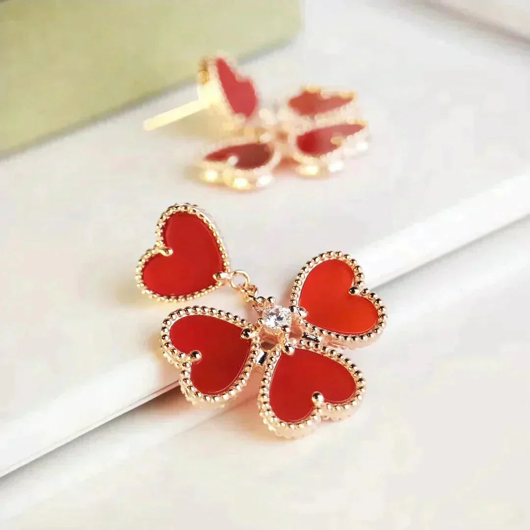 [Polaidi Jewelry]SWEET CLOVER CARNELIAN EARRINGS