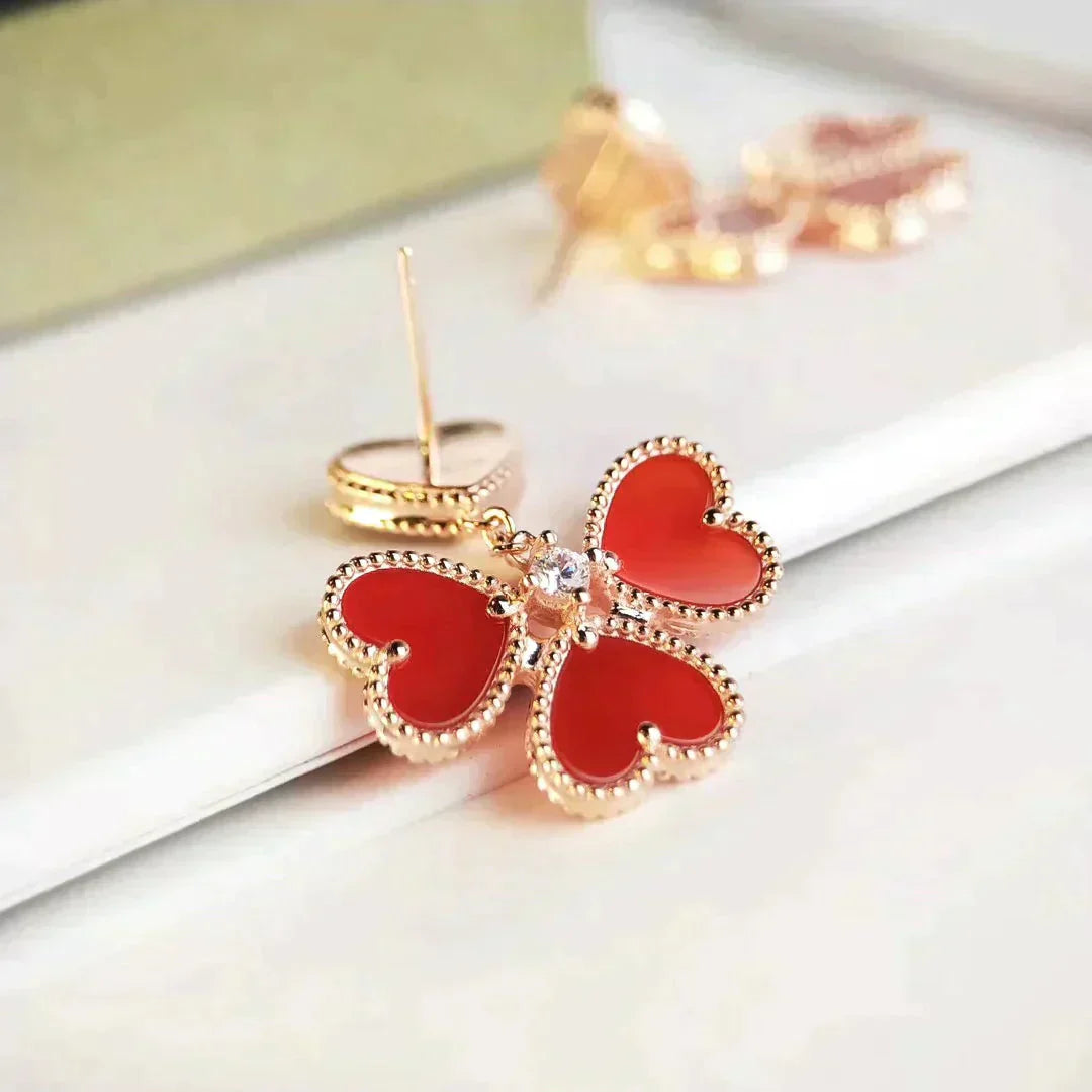[Polaidi Jewelry]SWEET CLOVER CARNELIAN EARRINGS