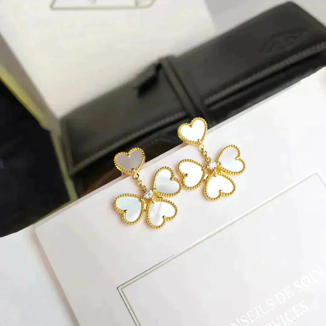 [：Polaidi Jewelry]CLOVER SWEET WHITE MOP EARRINGS