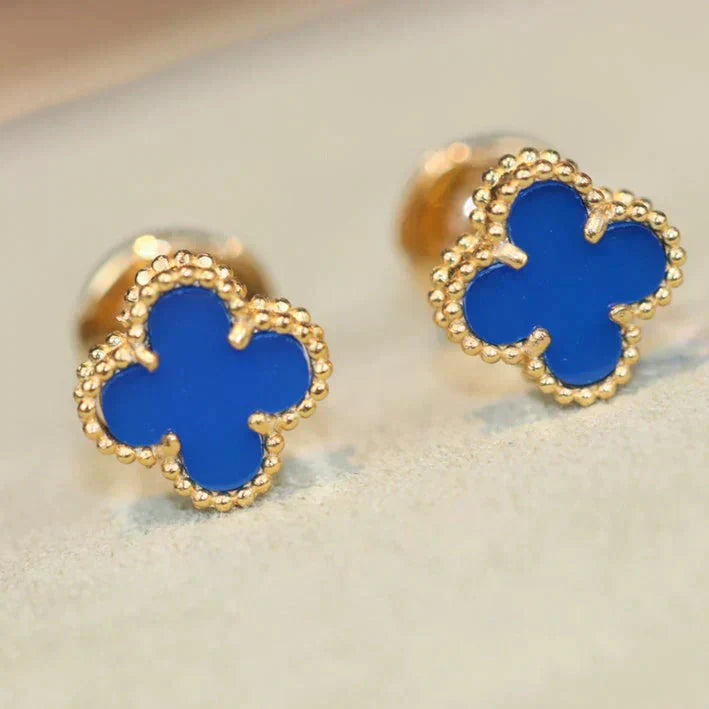 [：Polaidi Jewelry]クローバーミニ 9.5MM ブルーメノウピアス