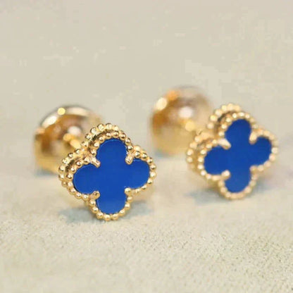 [Polaidi Jewelry]CLOVER MINI 9.5MM TURQUOISE EARRINGS