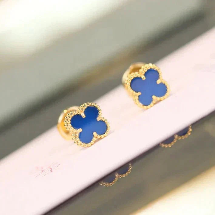[Polaidi Jewelry]CLOVER MINI 9.5MM TURQUOISE EARRINGS