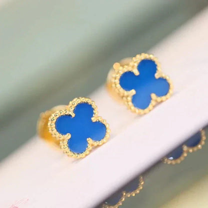 [：Polaidi Jewelry]クローバーミニ 9.5MM ブルーメノウピアス