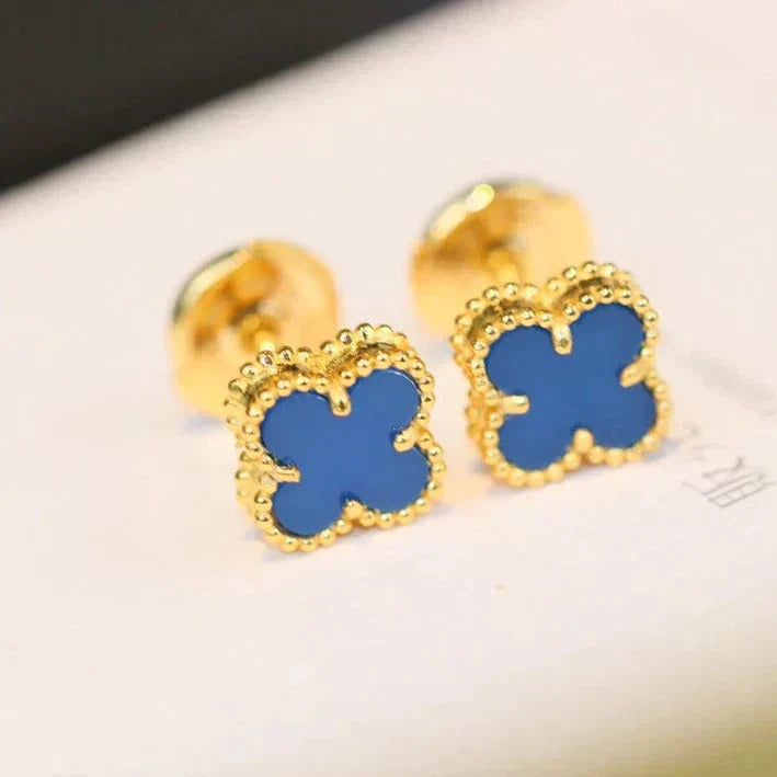 [：Polaidi Jewelry]クローバーミニ 9.5MM ブルーメノウピアス
