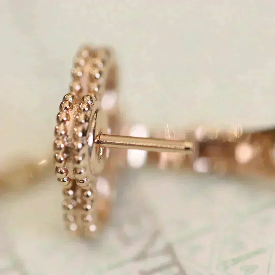 [Polaidi Jewelry]CLOVER MEDIUM 1 MOTIFS FUll DIAMOND EARRINGS