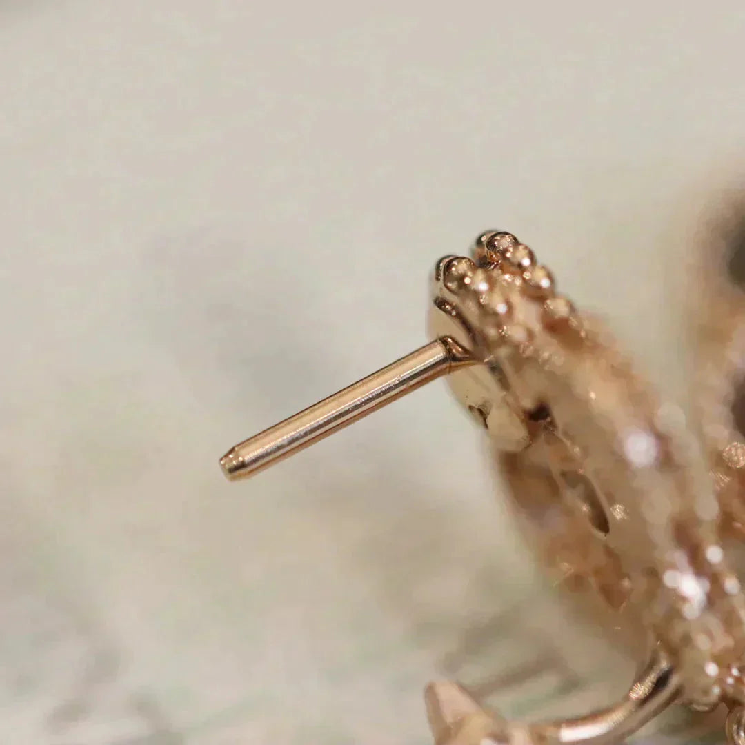 [：Polaidi Jewelry]CLOVER MEDIUM 1 MOTIFS FUll DIAMOND EARRINGS