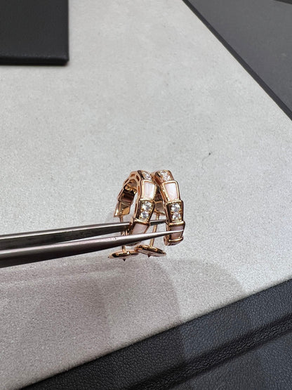 [：Polaidi]SERPENTI MOP PINK GOLD EARRINGS