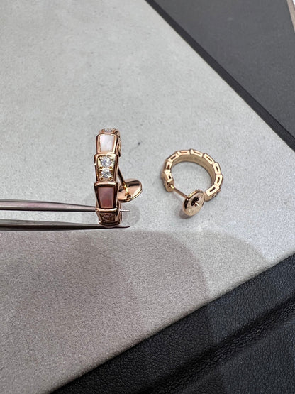[：Polaidi]SERPENTI MOP PINK GOLD EARRINGS