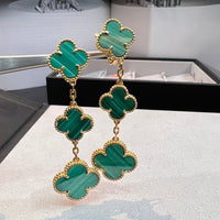 [Perlaura Jewelry ]CLOVER MALACHITE 3 MOTIFS GOLD