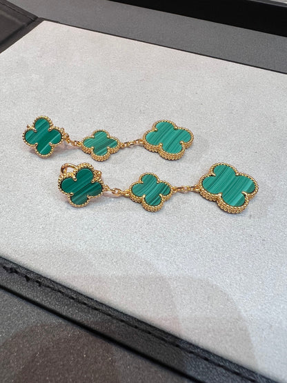 [：Polaidi Jewelry]CLOVER MALACHITE 3 MOTIFS GOLD