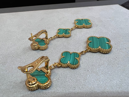 [：Polaidi Jewelry]CLOVER MALACHITE 3 MOTIFS GOLD