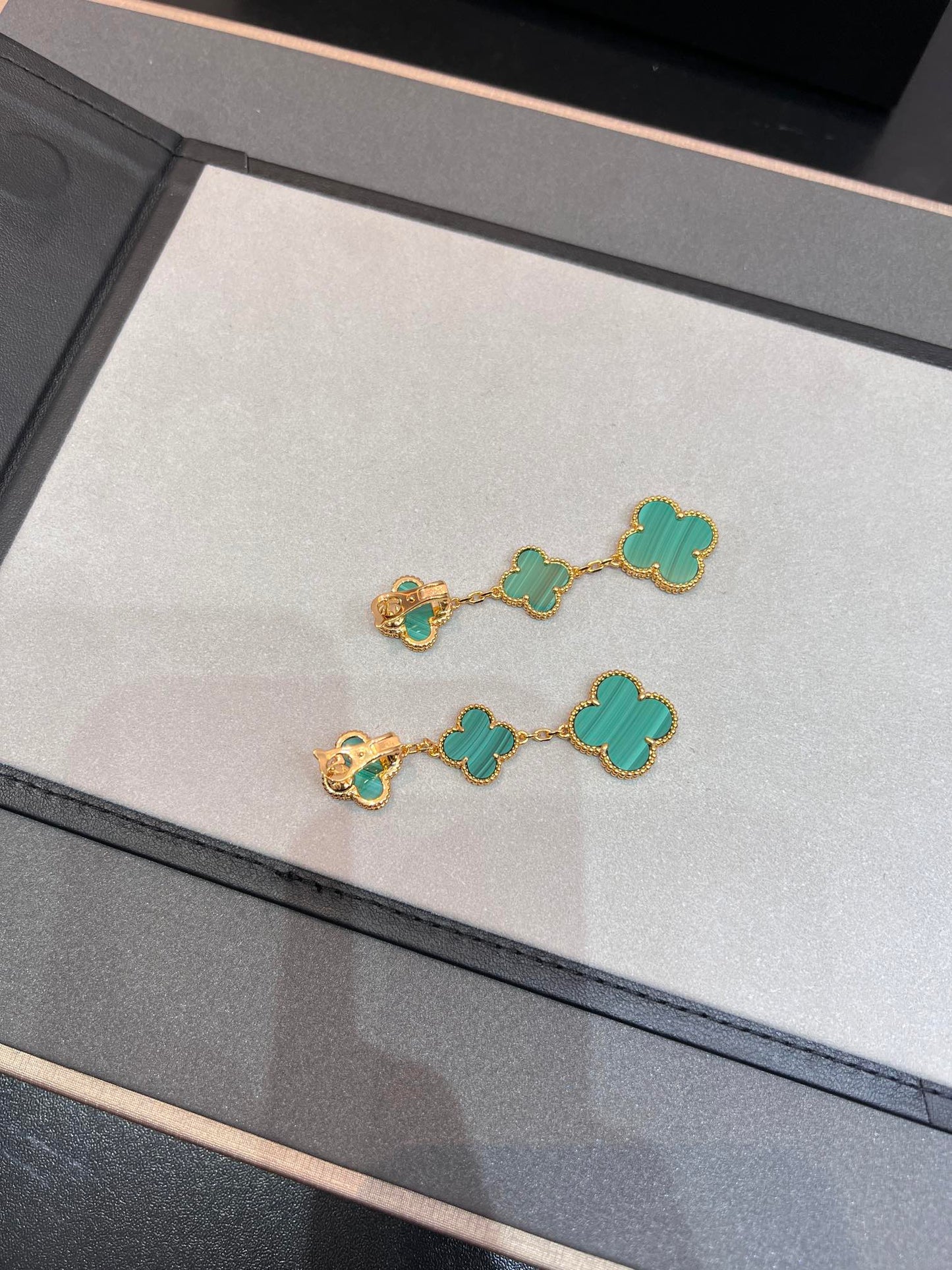 [：Polaidi Jewelry]CLOVER MALACHITE 3 MOTIFS GOLD
