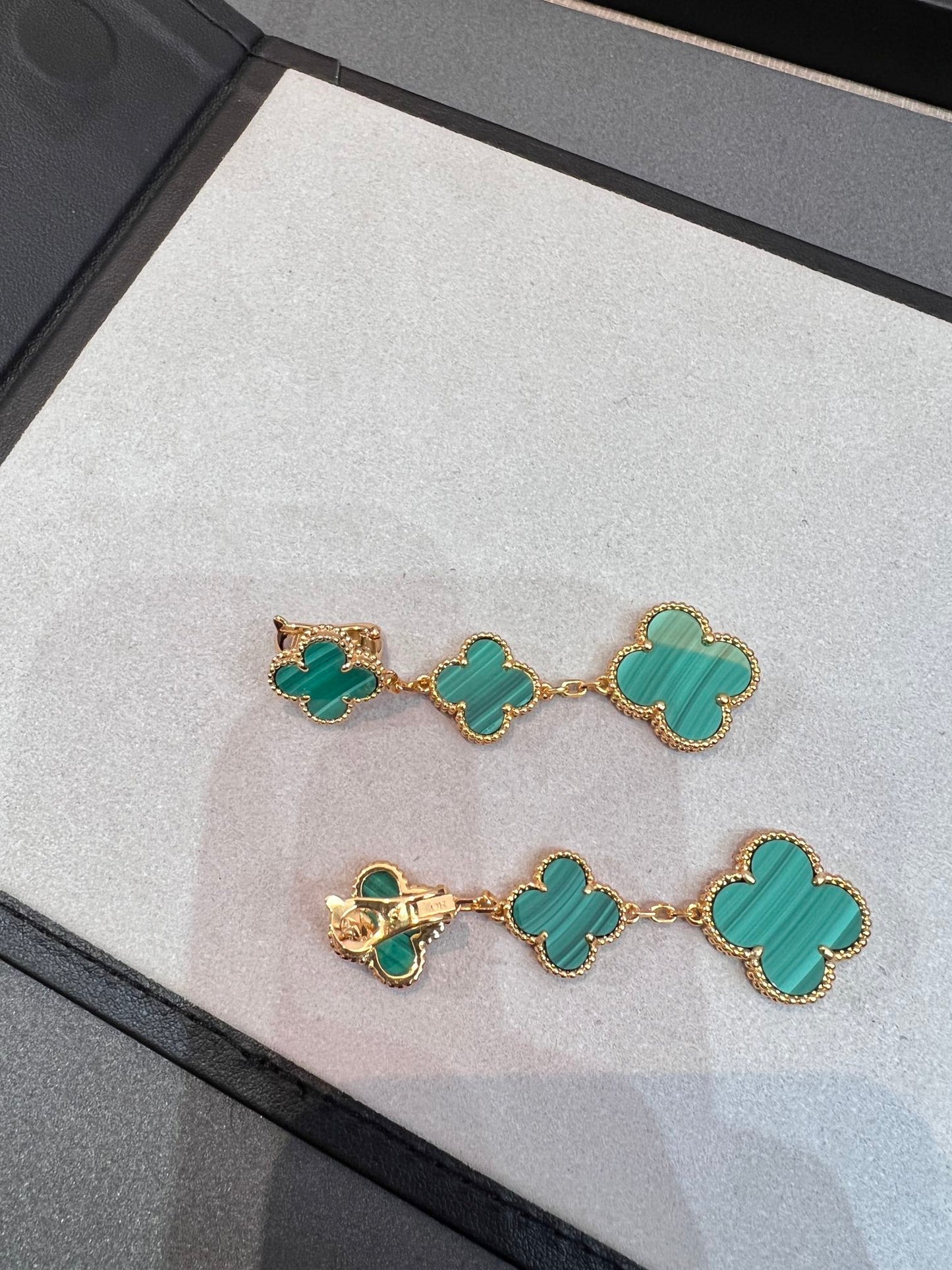[：Polaidi Jewelry]CLOVER MALACHITE 3 MOTIFS GOLD