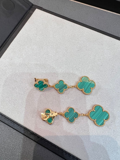 [：Polaidi Jewelry]CLOVER MALACHITE 3 MOTIFS GOLD