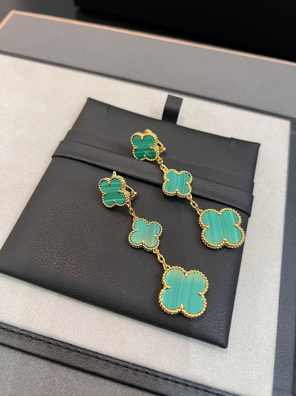 [：Polaidi Jewelry]CLOVER MALACHITE 3 MOTIFS GOLD