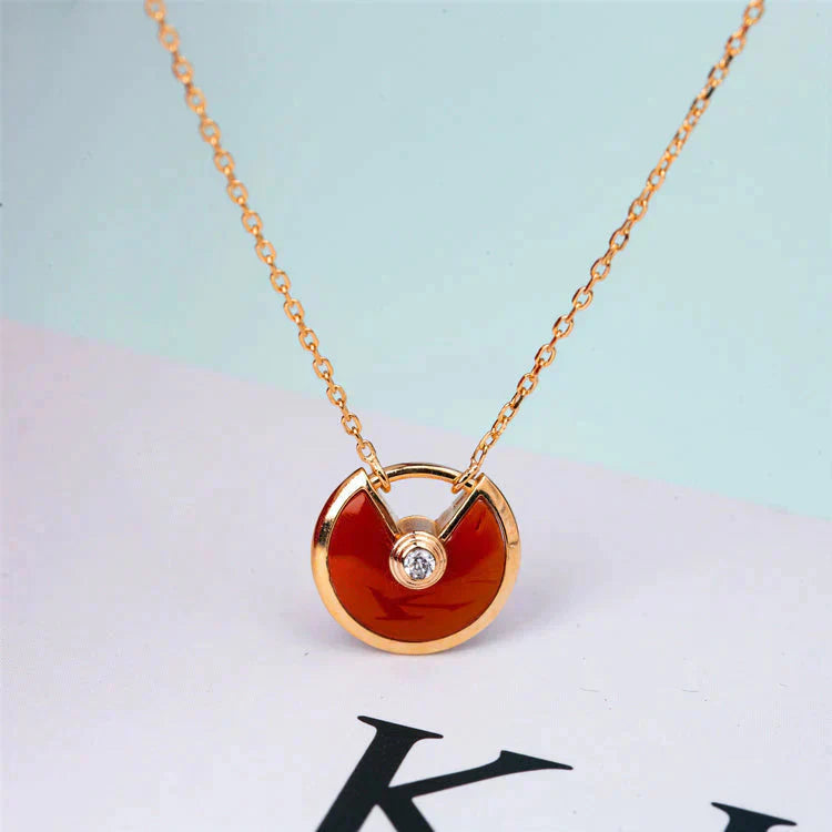 [：Polaidi Jewelry]アミュレット ゴールド カーネリアン オニキス ネックレス