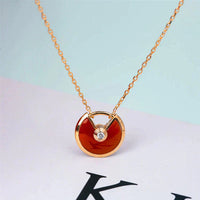 [Perlaura Jewelry ]AMULETTE GOLD CARNELIAN ONYX NECKLACE