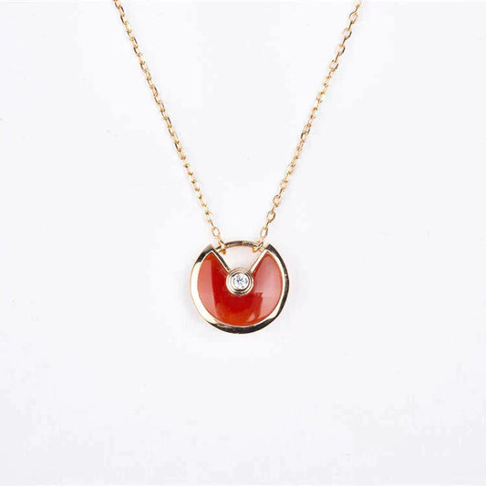 [：Polaidi Jewelry]AMULETTE GOLD CARNELIAN ONYX NECKLACE