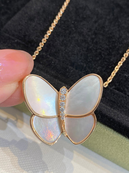 [Polaidi Jewelry]BUTTERFLY GOLD MOP DIAMOND NECKLACE