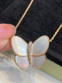 [Perlaura Jewelry ]BUTTERFLY GOLD MOP DIAMOND NECKLACE