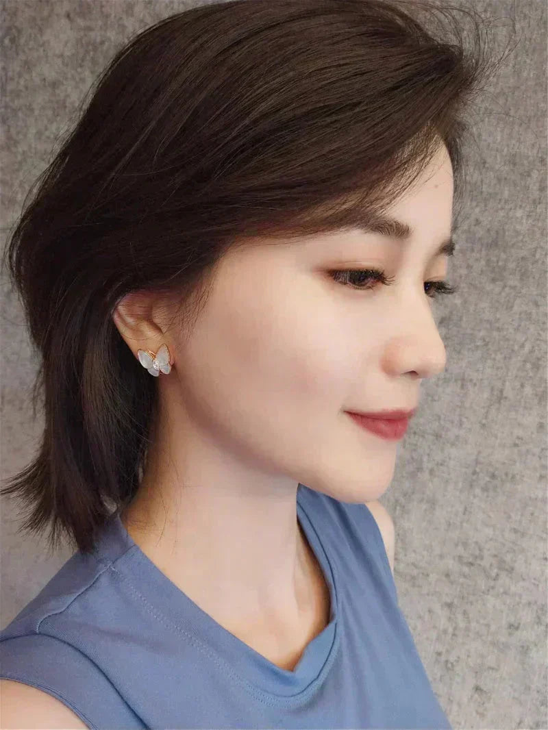 [Polaidi Jewelry]BUTTERFLY MOP DIAMOND EARRINGS