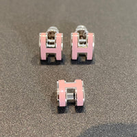 [Perlaura Jewelry ]MINI POP H SILVER EARRINGS PINK