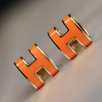 [Perlaura Jewelry ]MINI POP H EARRINGS ORANGE