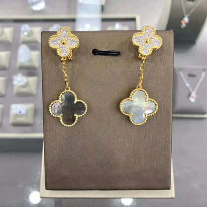 [：Polaidi Jewelry]クローバー 2モチーフ ダイヤモンドピアス（複数選択）