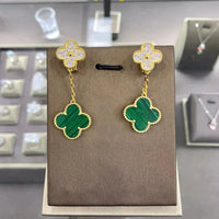 [Perlaura Jewelry ]CLOVER  2 MOTIFS  DIAMOND  EARRINGS (MULTIPLE CHOICESç´