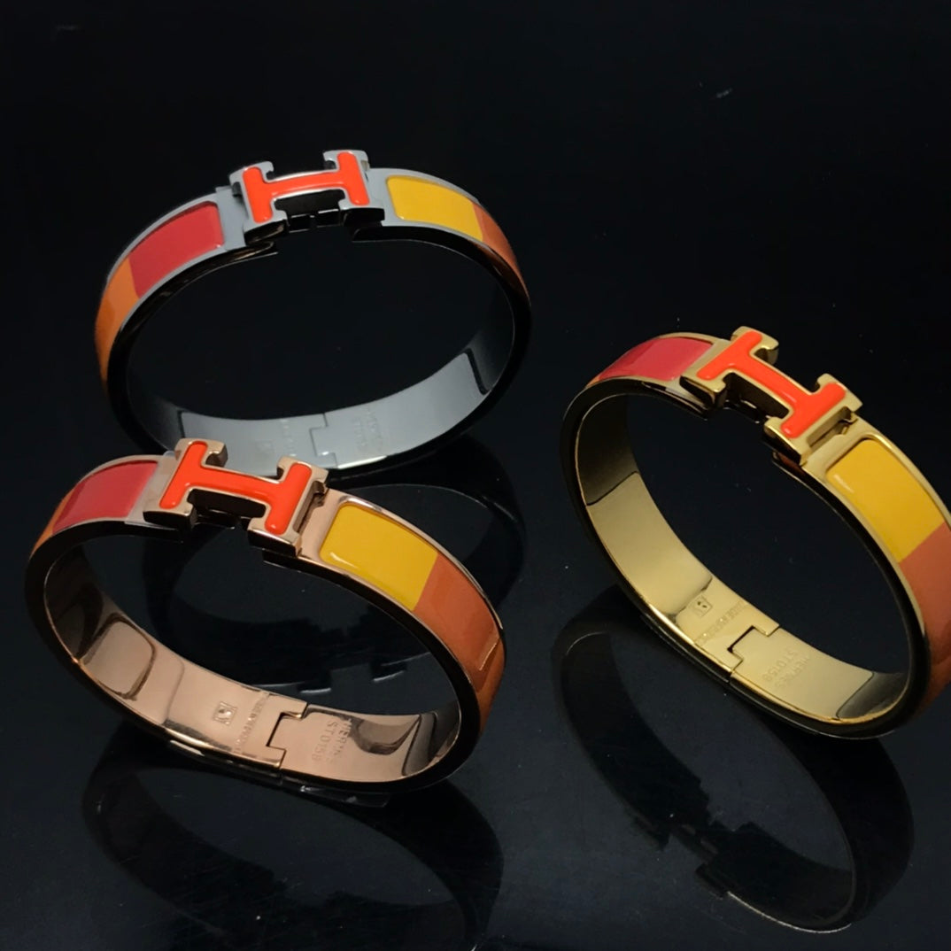 [Polaidi Jewelry]H BRACELET ORANGE RAINBOW CERAMIC