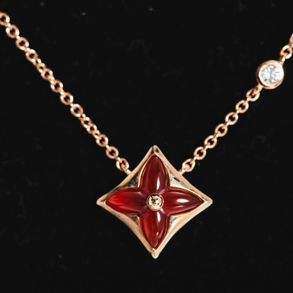 [：Polaidi Jewelry]STAR NECKLACE PINK GOLD 1 DIAMOND