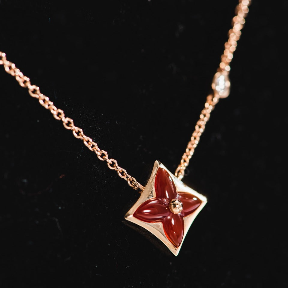 [Polaidi Jewelry]STAR NECKLACE PINK GOLD 1 DIAMOND