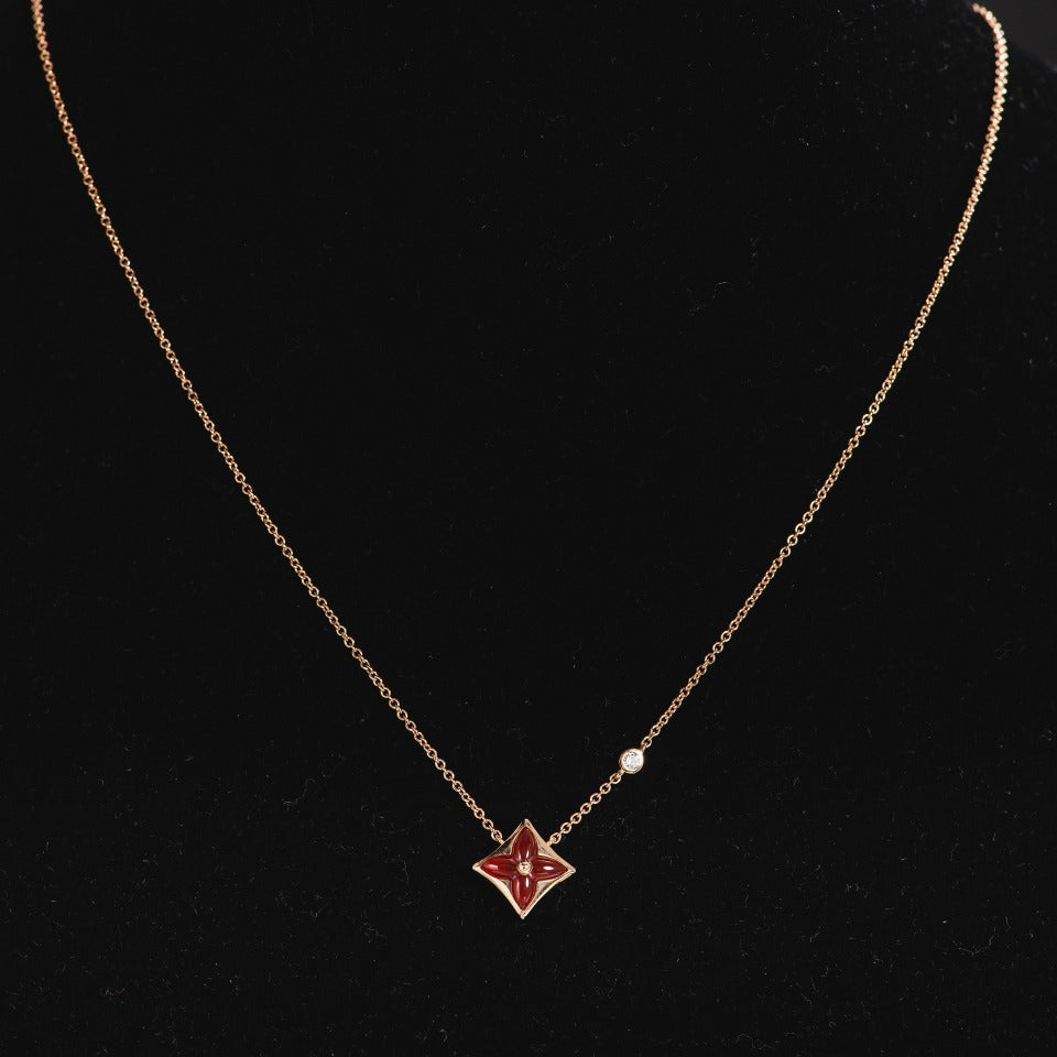[：Polaidi Jewelry]STAR NECKLACE PINK GOLD 1 DIAMOND