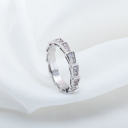 [：Polaidi]SERPENTI RING SILVER DIAMOND PAVED 3MM