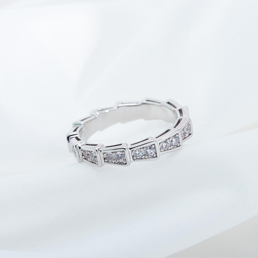 [：Polaidi]SERPENTI RING SILVER DIAMOND PAVED 3MM