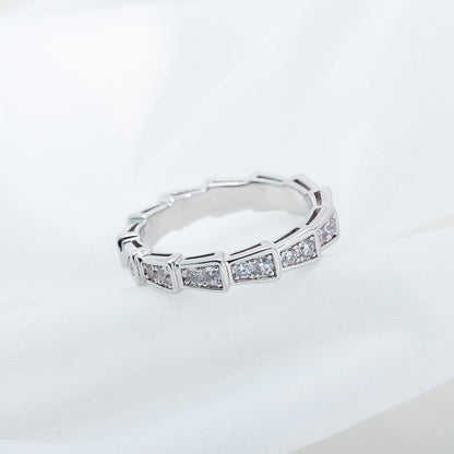 [：Polaidi]SERPENTI RING SILVER DIAMOND PAVED 3MM