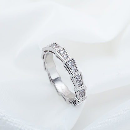 [：Polaidi]SERPENTI RING SILVER DIAMOND PAVED 3MM