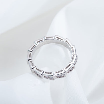[：Polaidi]SERPENTI RING SILVER DIAMOND PAVED 3MM