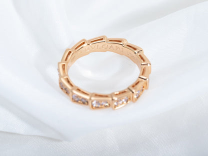 [Polaidi Jewelry]SERPENTI RING PINK GOLD DIAMOND PAVED 3MM