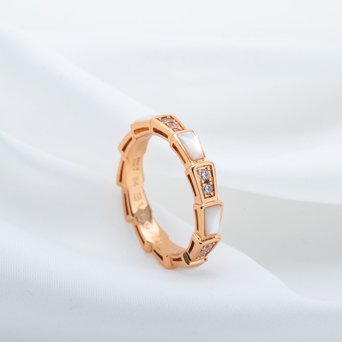 [：Polaidi]SERPENTI RING PINK GOLD DIAMOND MOP 3MM