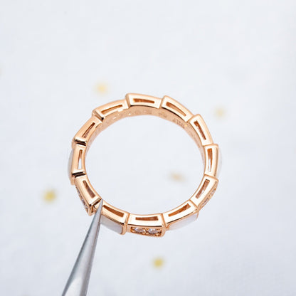 [：Polaidi]SERPENTI RING PINK GOLD DIAMOND MOP 3MM